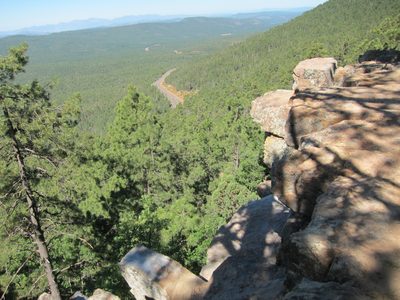 That's AZ 260 below us.  We drove east on it, climbing...
